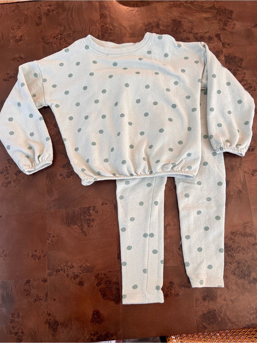 Kids Polka Dot Cozy Pajama Set - Mint Dots
